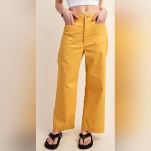 Maeve Mustard Wide Leg Pants